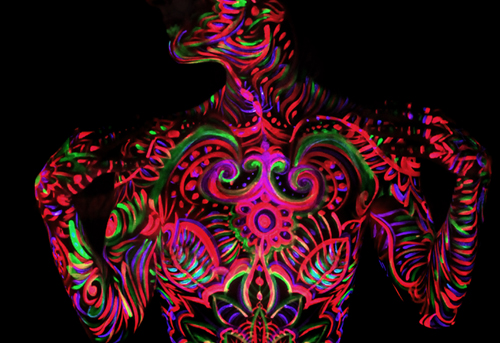 UV Day of the Dead Bodypainting