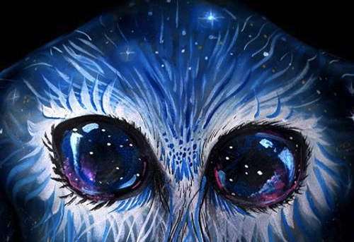 Cosmic Owl Bodyart